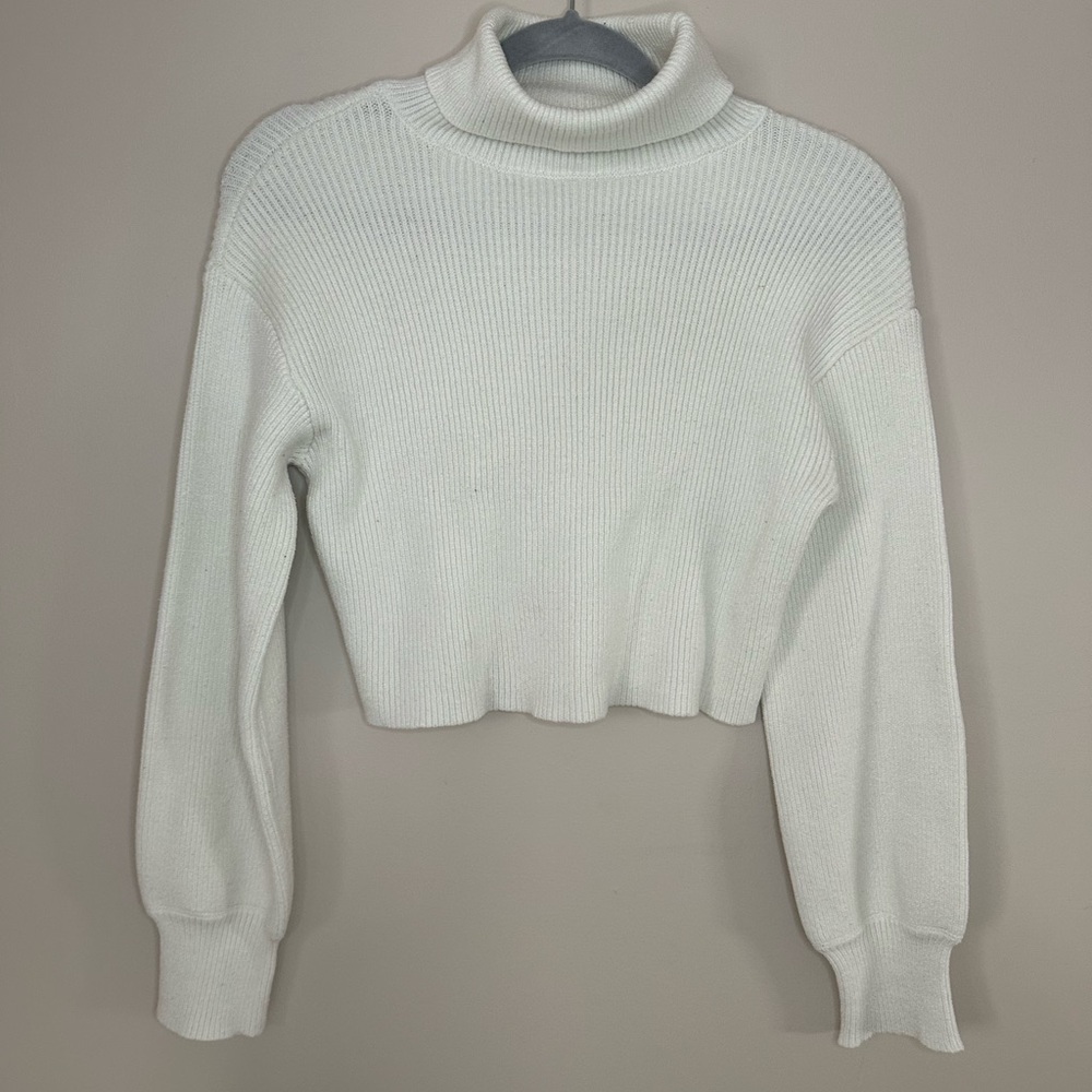 Women's White Turtleneck Sweater